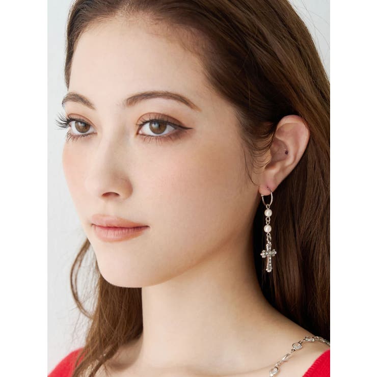 STONE CROSS MOTIF ピアス | EVRIS | 詳細画像2 