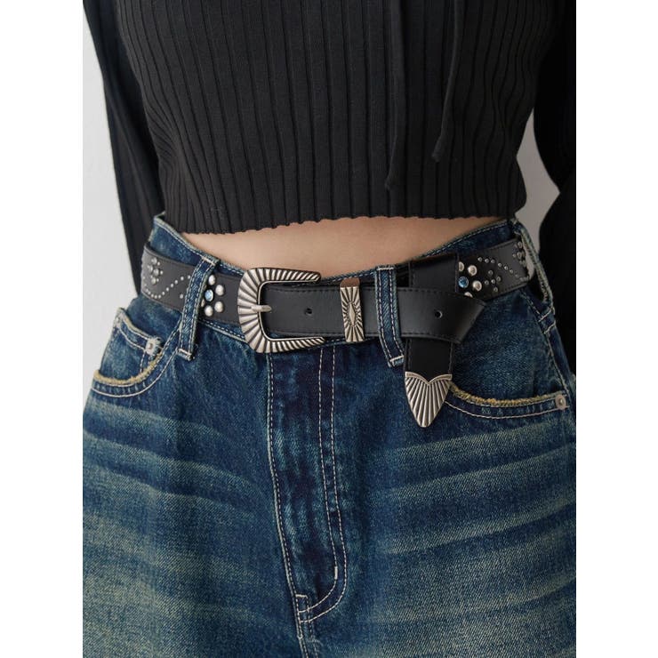 ブラック | オリジナルスタッズバックルベルト | EVRIS