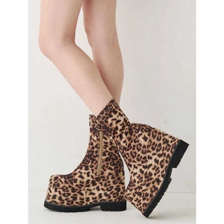 ミックス | フェイクレザープラットフォームブーツ | EVRIS