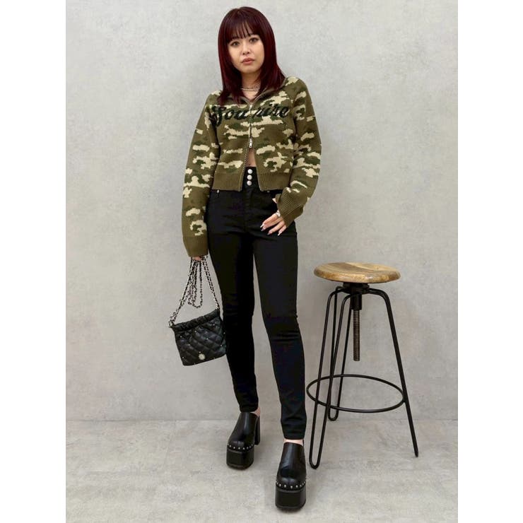 ワイドベルトハイウエストスキニーデニムパンツ | EVRIS | 詳細画像10 