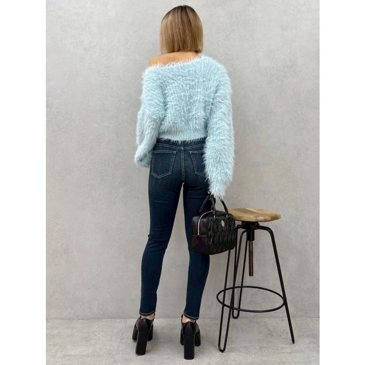 ワイドベルトハイウエストスキニーデニムパンツ | EVRIS | 詳細画像15 