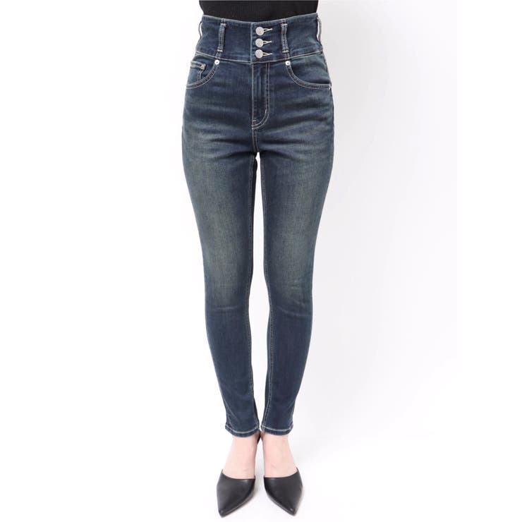 ワイドベルトハイウエストスキニーデニムパンツ | EVRIS | 詳細画像19 