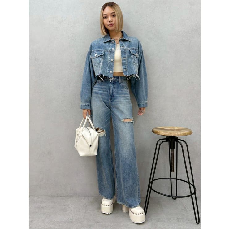 カットアウトワイドデニムパンツ【セットアップ着用可能】 | EVRIS | 詳細画像14 