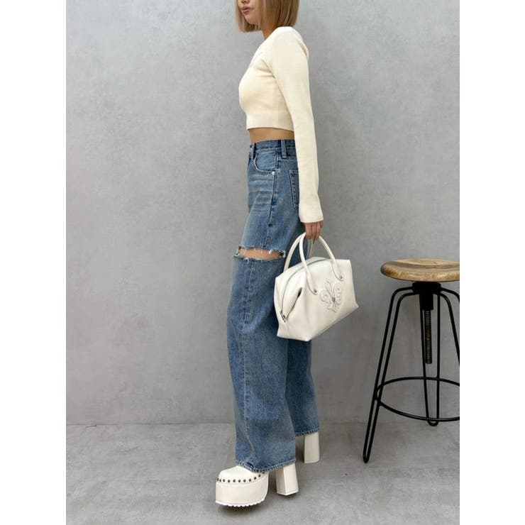 カットアウトワイドデニムパンツ【セットアップ着用可能】 | EVRIS | 詳細画像15 