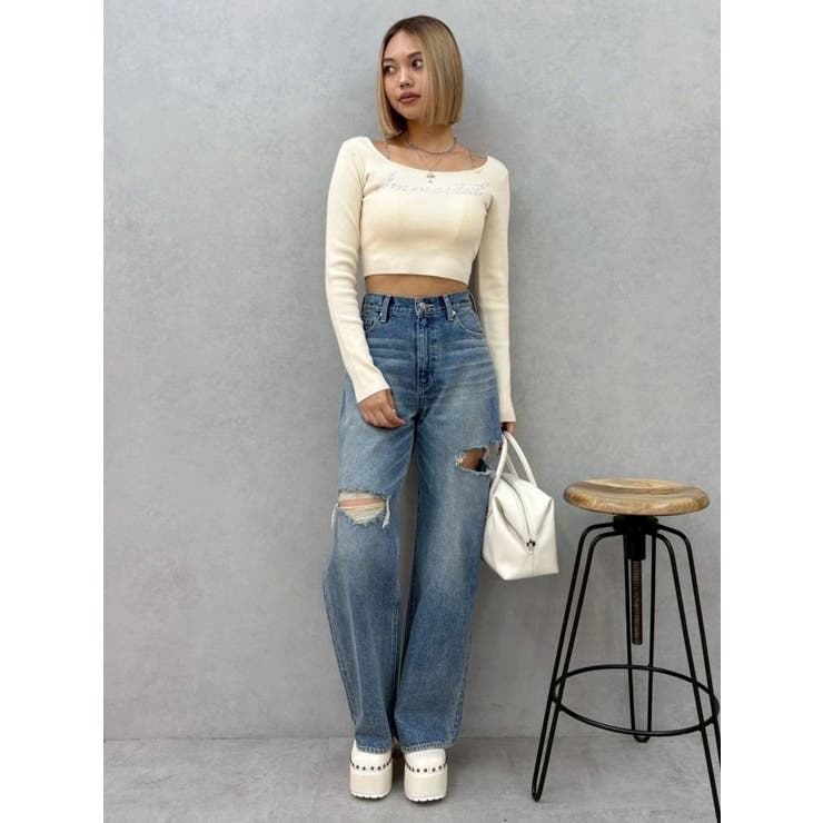 カットアウトワイドデニムパンツ【セットアップ着用可能】 | EVRIS | 詳細画像16 