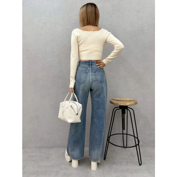 カットアウトワイドデニムパンツ【セットアップ着用可能】 | EVRIS | 詳細画像18 