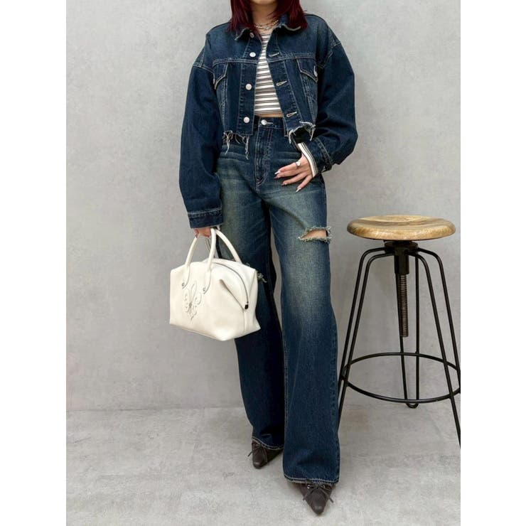 カットアウトワイドデニムパンツ【セットアップ着用可能】 | EVRIS | 詳細画像21 