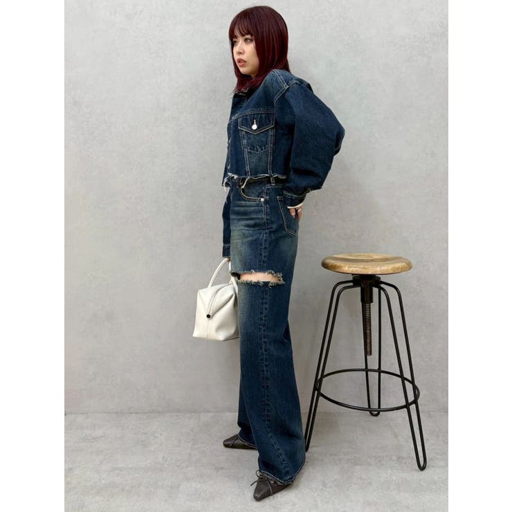 カットアウトワイドデニムパンツ【セットアップ着用可能】 | EVRIS | 詳細画像22 