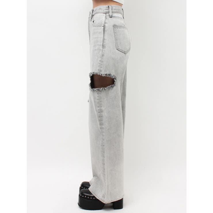 カットアウトワイドデニムパンツ【セットアップ着用可能】 | EVRIS | 詳細画像26 