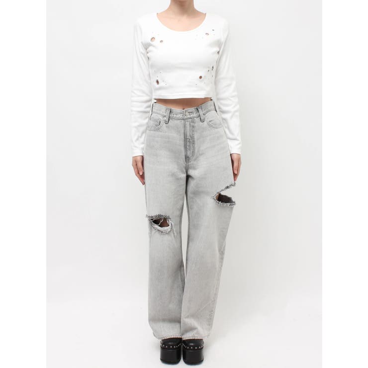 カットアウトワイドデニムパンツ【セットアップ着用可能】 | EVRIS | 詳細画像33 