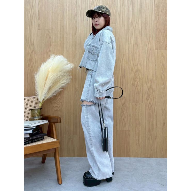 カットアウトワイドデニムパンツ【セットアップ着用可能】 | EVRIS | 詳細画像39 