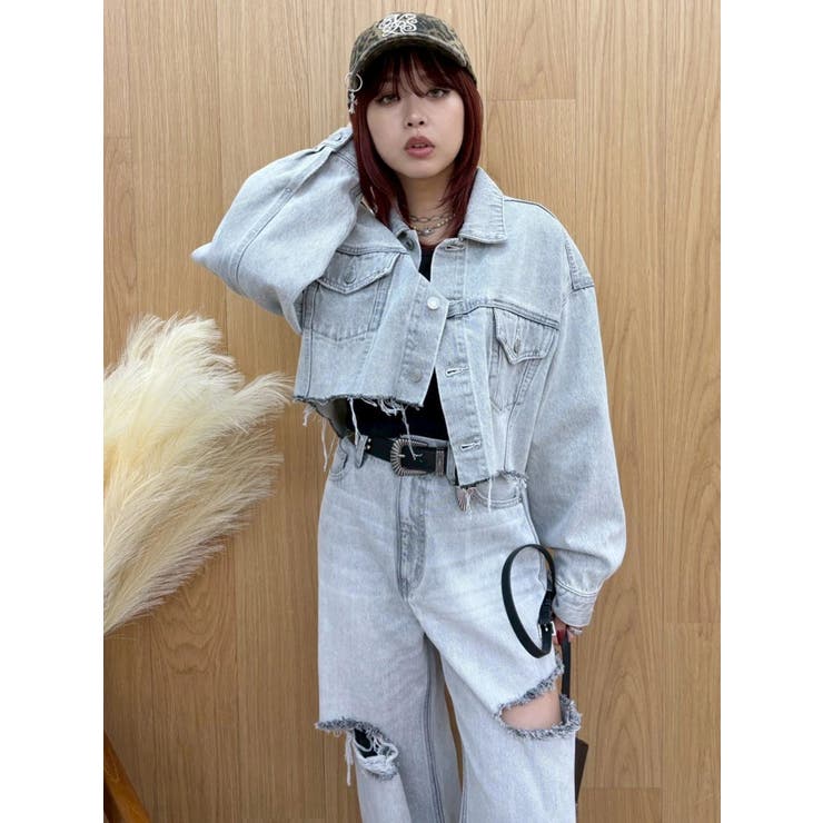 カットアウトワイドデニムパンツ【セットアップ着用可能】 | EVRIS | 詳細画像4 