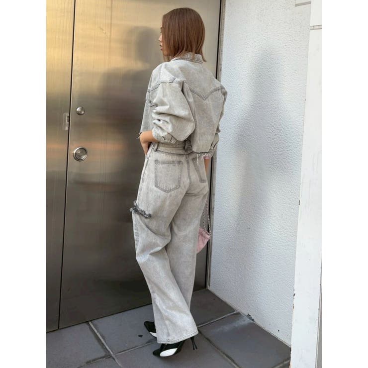 カットアウトワイドデニムパンツ【セットアップ着用可能】 | EVRIS | 詳細画像42 