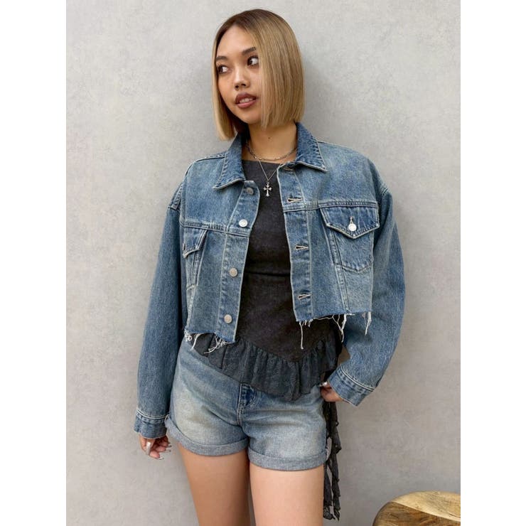 ヴィンテージライクカラーショートデニムパンツ【セットアップ着用可能】 | EVRIS | 詳細画像24 