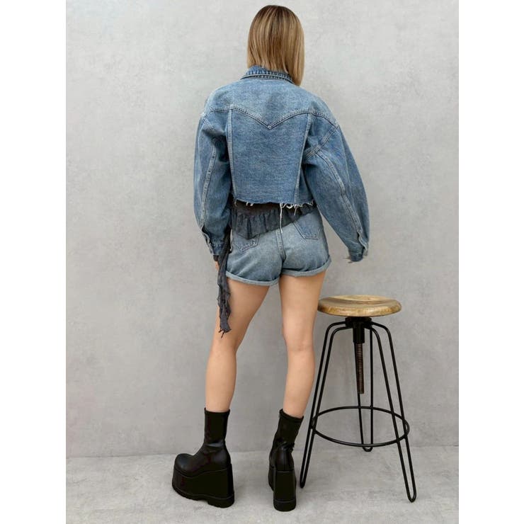 ヴィンテージライクカラーショートデニムパンツ【セットアップ着用可能】 | EVRIS | 詳細画像27 