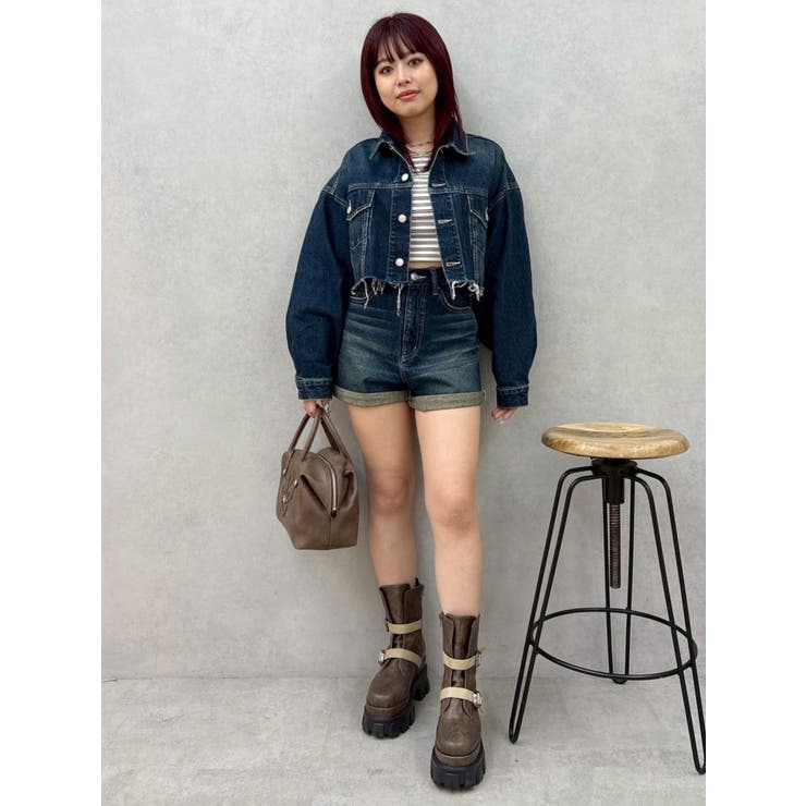 ヴィンテージライクカラーショートデニムパンツ【セットアップ着用可能】 | EVRIS | 詳細画像34 