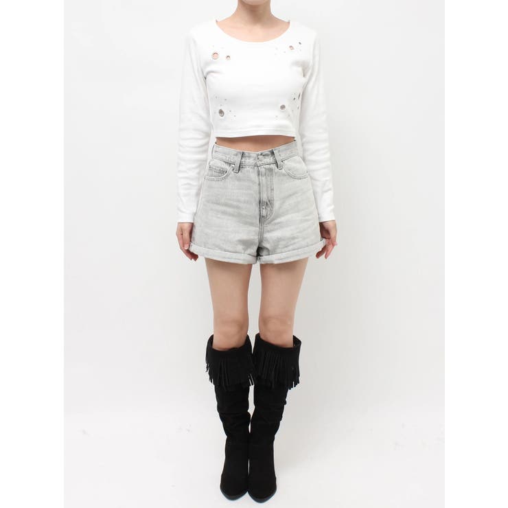 ヴィンテージライクカラーショートデニムパンツ【セットアップ着用可能】 | EVRIS | 詳細画像43 