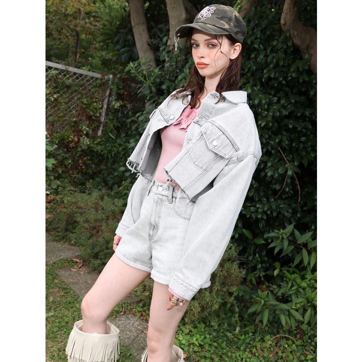 ヴィンテージライクカラーショートデニムパンツ【セットアップ着用可能】 | EVRIS | 詳細画像5 