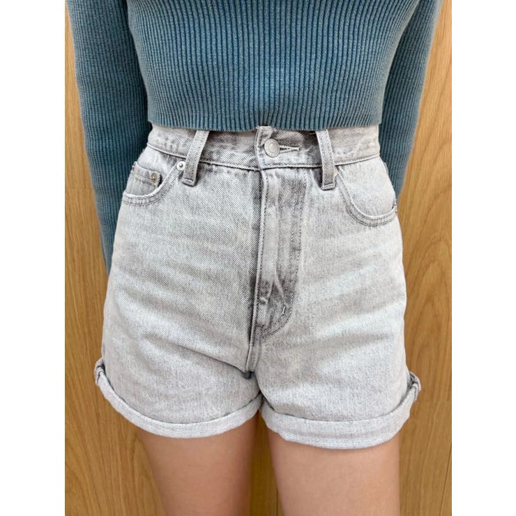 グレー | ヴィンテージライクカラーショートデニムパンツ【セットアップ着用可能】 | EVRIS