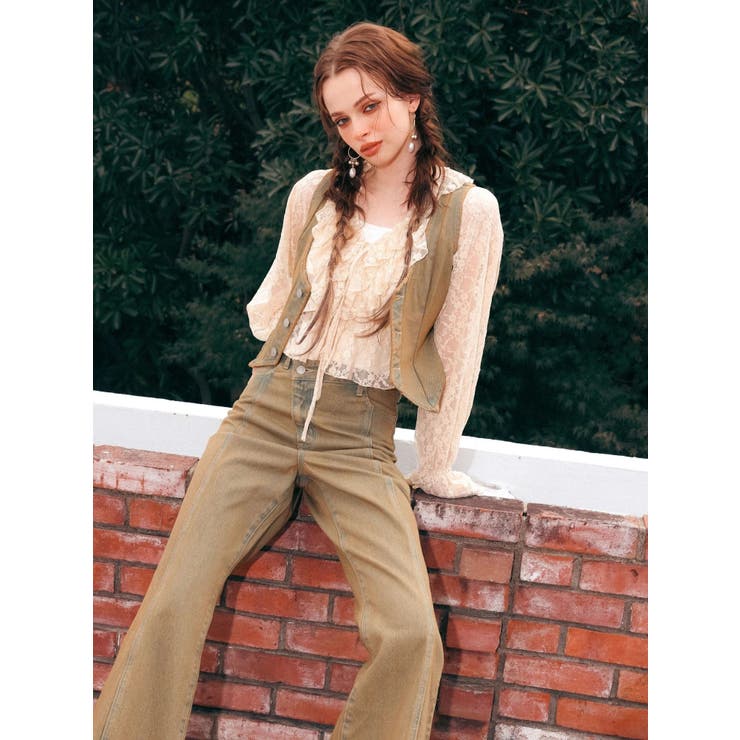 ウエストクロスフレアデニムパンツ【セットアップ着用可能】 | EVRIS | 詳細画像3 