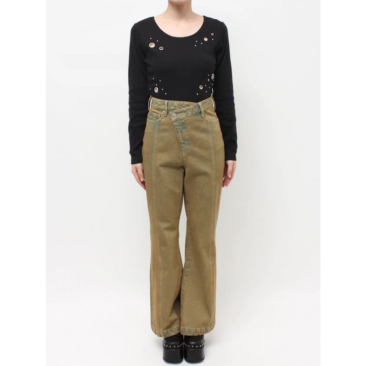 ウエストクロスフレアデニムパンツ【セットアップ着用可能】 | EVRIS | 詳細画像33 