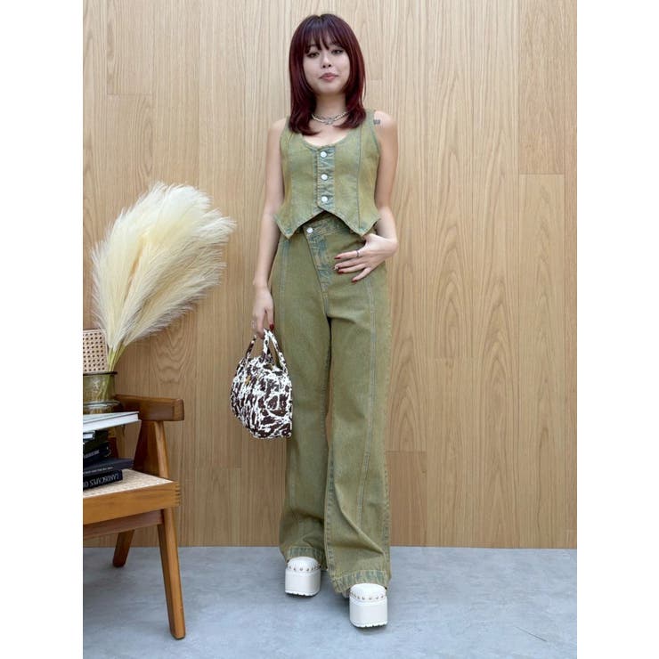 ウエストクロスフレアデニムパンツ【セットアップ着用可能】 | EVRIS | 詳細画像6 