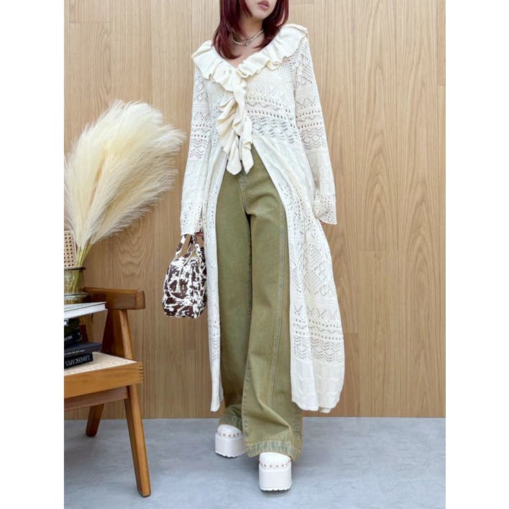 ウエストクロスフレアデニムパンツ【セットアップ着用可能】 | EVRIS | 詳細画像8 