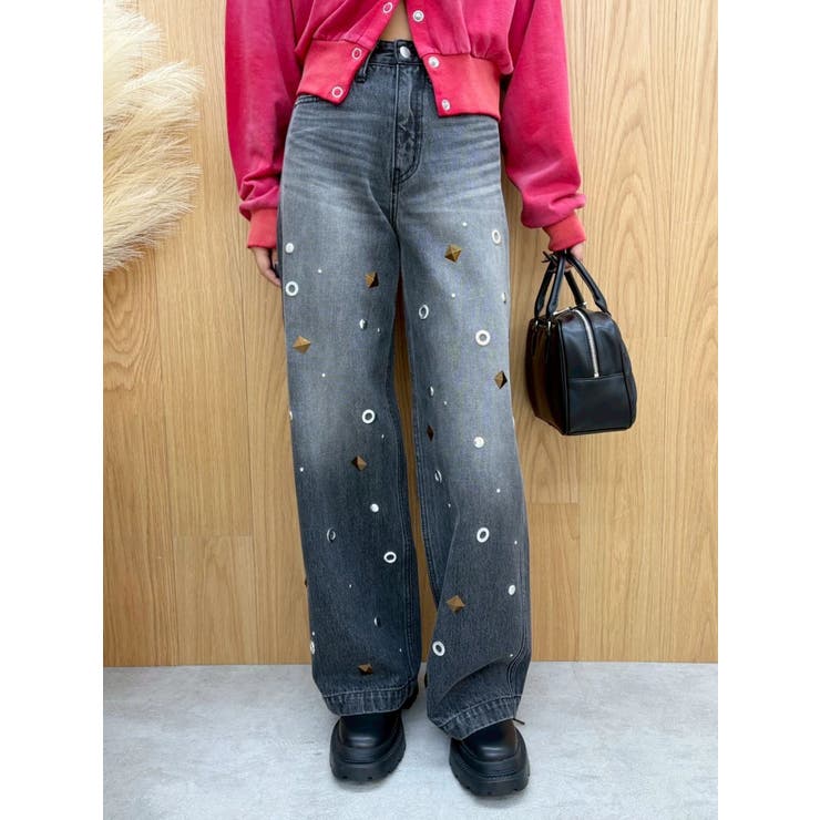 MIX MOTIF ワイドデニムパンツ | EVRIS | 詳細画像13 