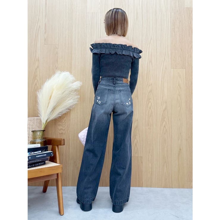 MIX MOTIF ワイドデニムパンツ | EVRIS | 詳細画像19 