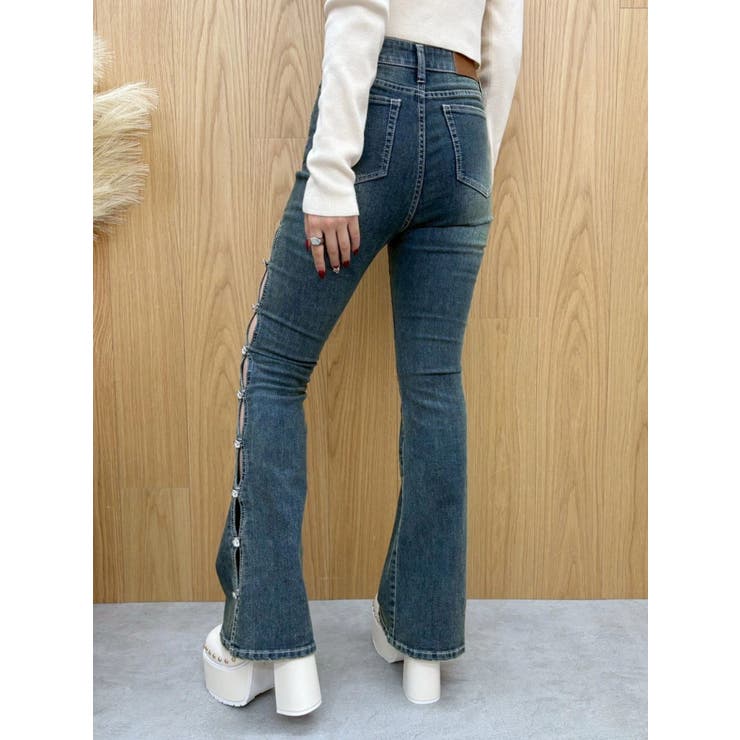 サイドビジューフレアデニムパンツ | EVRIS | 詳細画像27 