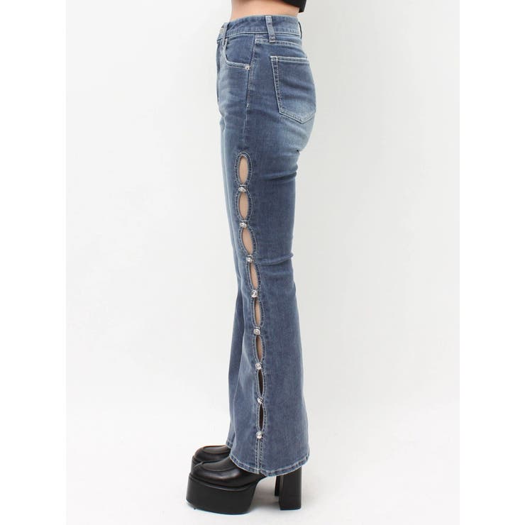 サイドビジューフレアデニムパンツ | EVRIS | 詳細画像33 