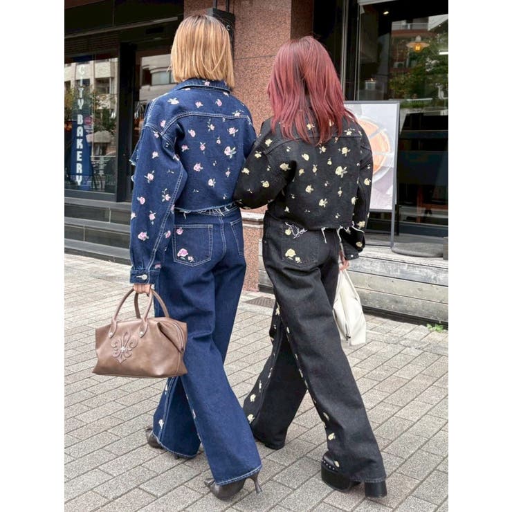 Embroideryカットアウトワイドデニムパンツ【セットアップ着用可能】 | EVRIS | 詳細画像10 