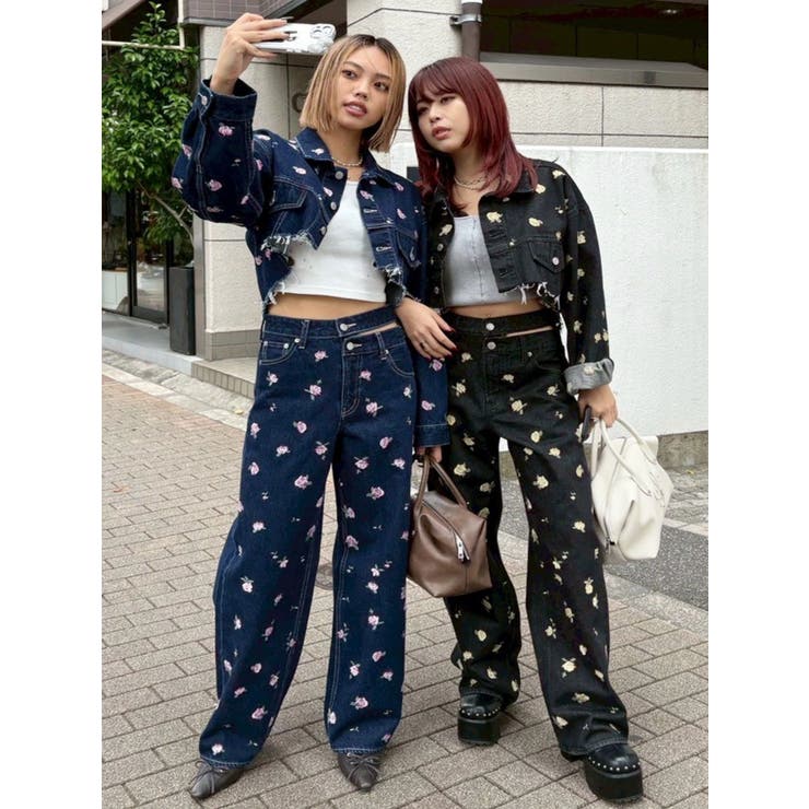 Embroideryカットアウトワイドデニムパンツ【セットアップ着用可能】 | EVRIS | 詳細画像11 