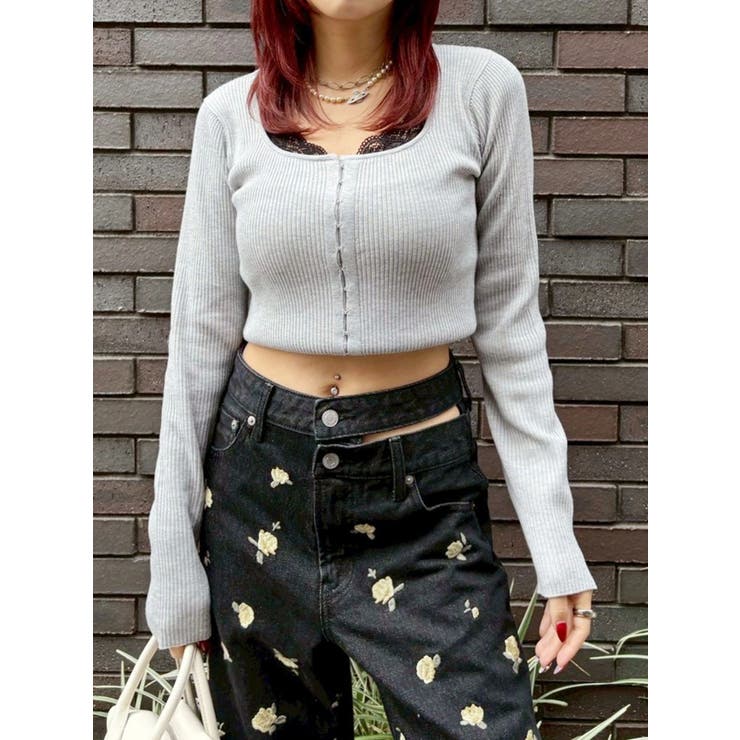 Embroideryカットアウトワイドデニムパンツ【セットアップ着用可能】 | EVRIS | 詳細画像19 