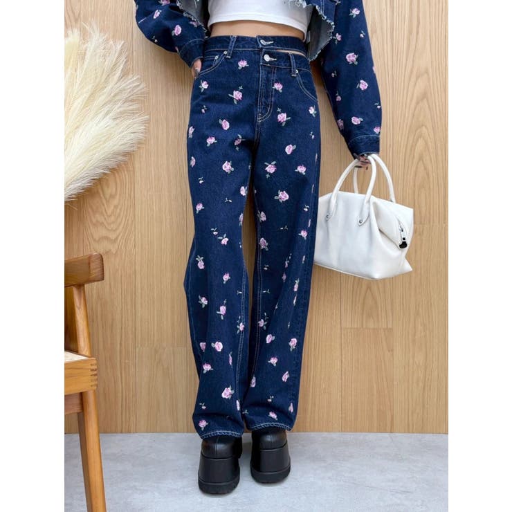 Embroideryカットアウトワイドデニムパンツ【セットアップ着用可能】 | EVRIS | 詳細画像25 