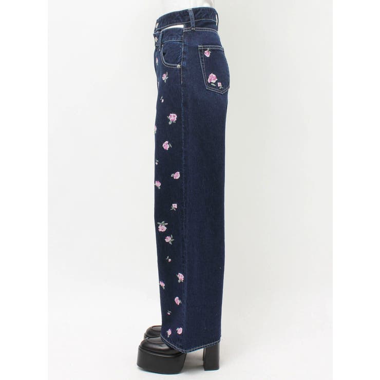 Embroideryカットアウトワイドデニムパンツ【セットアップ着用可能】 | EVRIS | 詳細画像34 