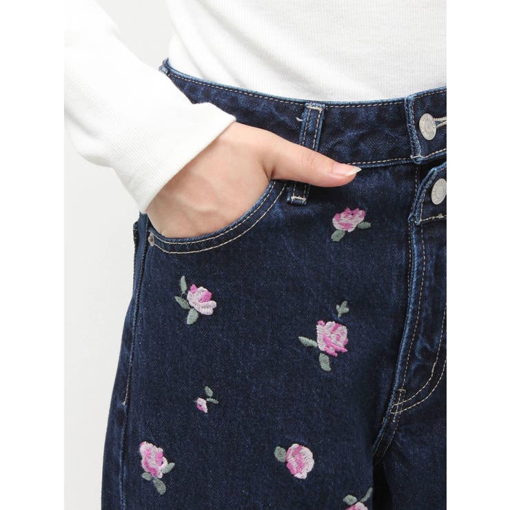 Embroideryカットアウトワイドデニムパンツ【セットアップ着用可能】 | EVRIS | 詳細画像38 