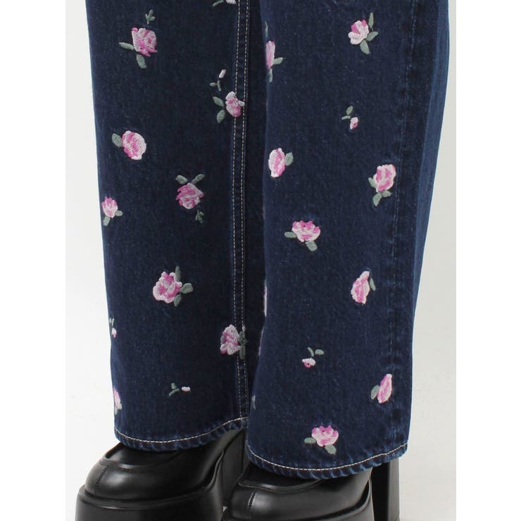 Embroideryカットアウトワイドデニムパンツ【セットアップ着用可能】 | EVRIS | 詳細画像39 