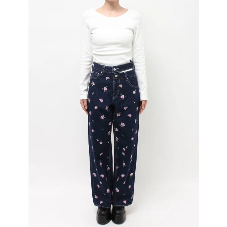 Embroideryカットアウトワイドデニムパンツ【セットアップ着用可能】 | EVRIS | 詳細画像41 