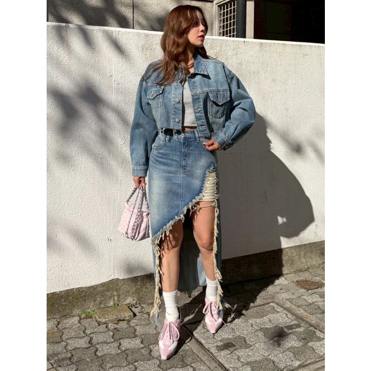 ダメージスリットロングデニムスカート【セットアップ着用可能】 | EVRIS | 詳細画像11 