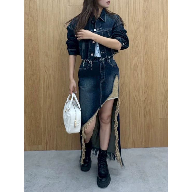 ダメージスリットロングデニムスカート【セットアップ着用可能】 | EVRIS | 詳細画像21 