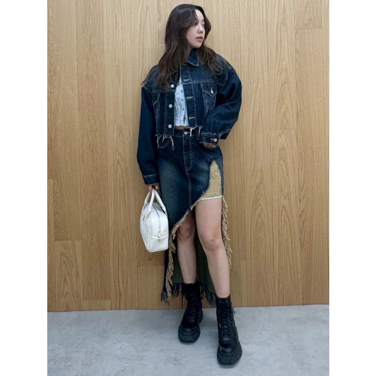 ダメージスリットロングデニムスカート【セットアップ着用可能】 | EVRIS | 詳細画像24 