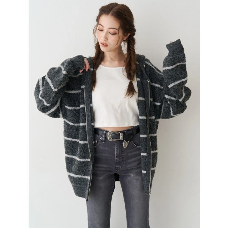 オーバーサイズフードニットトップス【セットアップ着用可能】 | EVRIS | 詳細画像12 