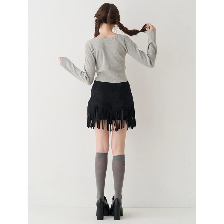 フロントホックレースドッキングニットトップス | EVRIS | 詳細画像13 