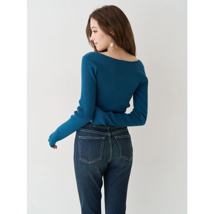 フロントホックレースドッキングニットトップス | EVRIS | 詳細画像24 