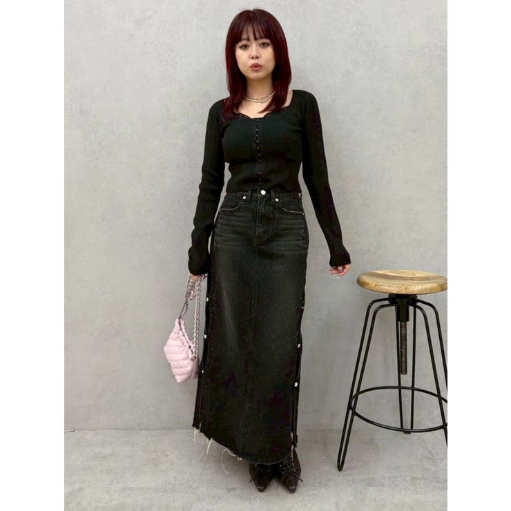 フロントホックレースドッキングニットトップス | EVRIS | 詳細画像32 