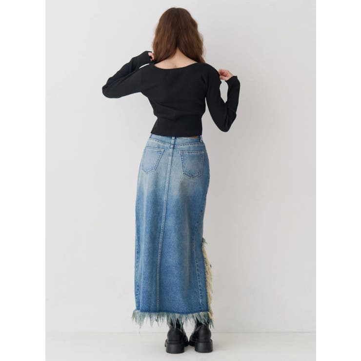 フロントホックレースドッキングニットトップス | EVRIS | 詳細画像5 