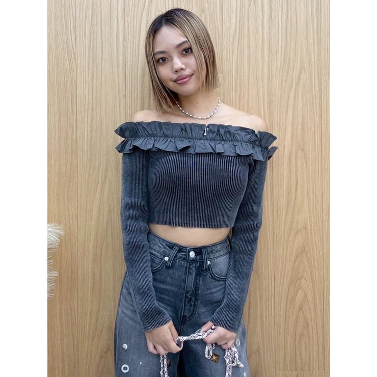 フリルピグメントニットトップス | EVRIS | 詳細画像11 