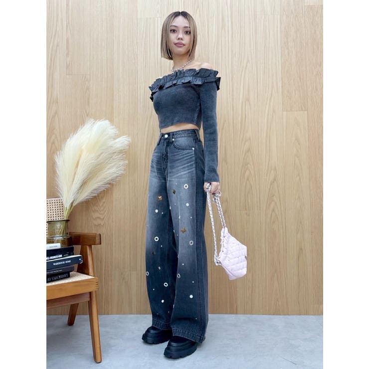 フリルピグメントニットトップス | EVRIS | 詳細画像14 