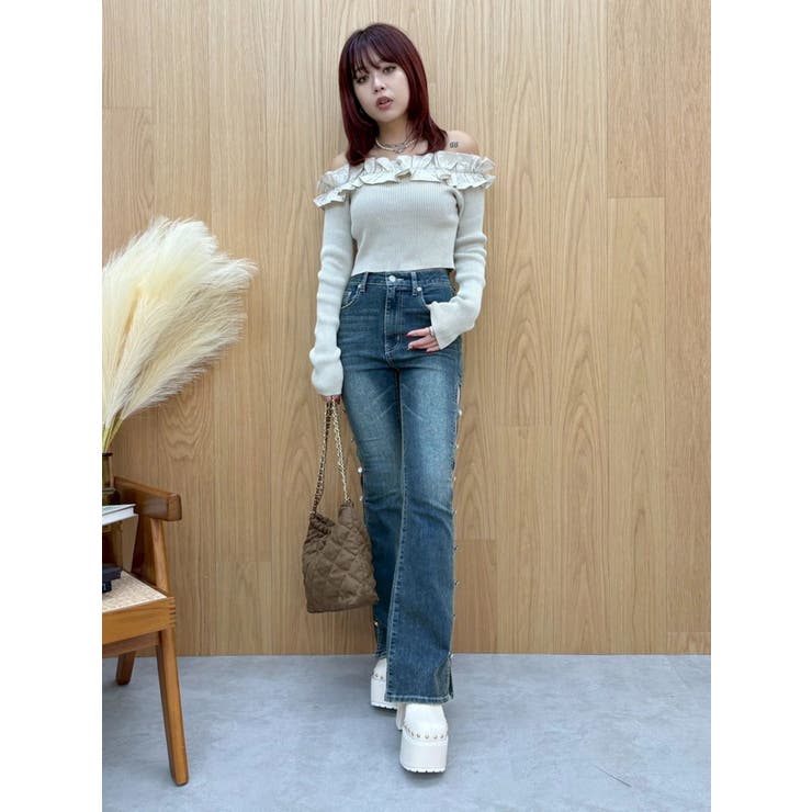 フリルピグメントニットトップス | EVRIS | 詳細画像20 